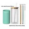 Sublimation blank glass boba tea cup,insulated travel cup smoothie glass tumbler with boba straws for smoothie,coffee,boba tea
