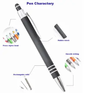 Metal matt finishing celena stylus soft touch pen cheap custom logo printed ballpen ballpoint pen metal promotional gift pen