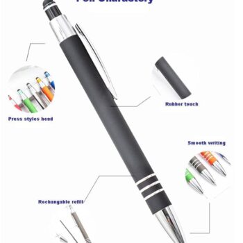 Metal matt finishing celena stylus soft touch pen cheap custom logo printed ballpen ballpoint pen metal promotional gift pen