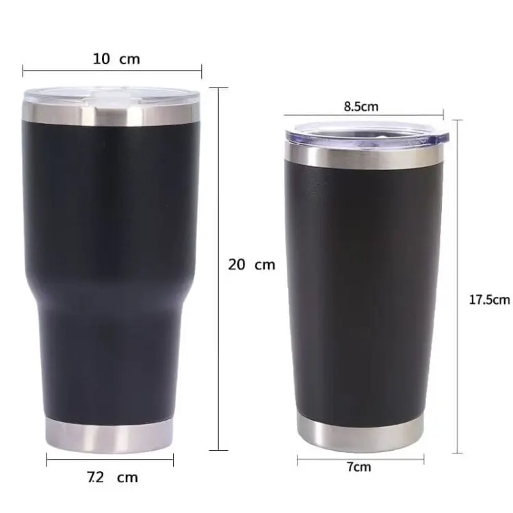 Wholesale tumblers 30oz 20oz stainless steel tumbler vacuum insulated slip lid with custom pack flask with straw black