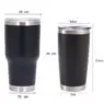 Wholesale tumblers 30oz 20oz stainless steel tumbler vacuum insulated slip lid with custom pack flask with straw black