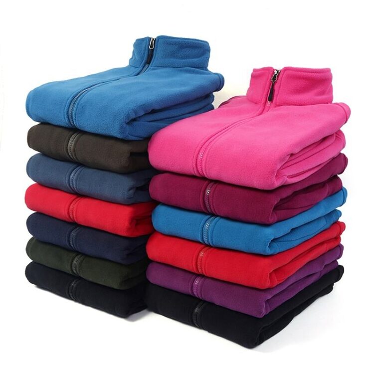 Oem outdoor work wear company uniform winter custom logo mens reversible polar fleece jacket