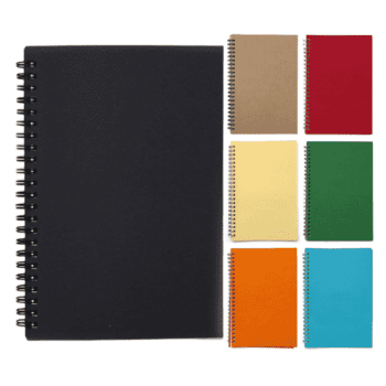 Custom logo a5 kraft paper with coil print spiral notebook printed cover logo diary eco notepad note book cheap promo notebook