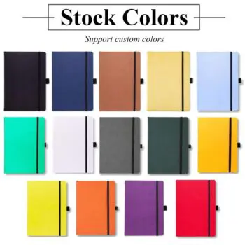 High quality emboss logo a5 with straps pen cases journal diary notebook hard cover printed logo note book pu leather notebook