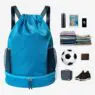 Custom promotional gift bag wet dry separation swimming gym sport drawstring backpack bag