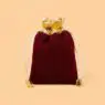 Customized logo velvet bag with gold rim flannelette promotion drawstring bag gift jewelry bag with gold open