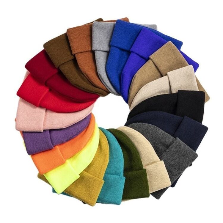 Candy 60 colors beanies manufacturer custom logo embroidery winter knit hats beanie