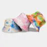 Wholesale fashion tie dye bucket hat outdoor fisherman hat double-sided wearing designed adult reversible bucket hat cap