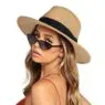 Wholesale custom logo womens mens wide brim panama straw hats fedora summer fishing beach sun hats upf straw hat for women