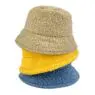 Factory direct selling solid color lamb wool warm keep winter bucket hat caps for men women