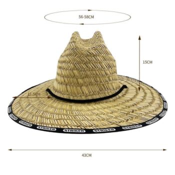 Wholesale summer spring outdoor men's women flower lifeguard sun-proof big brim straw beach hats with custom logo