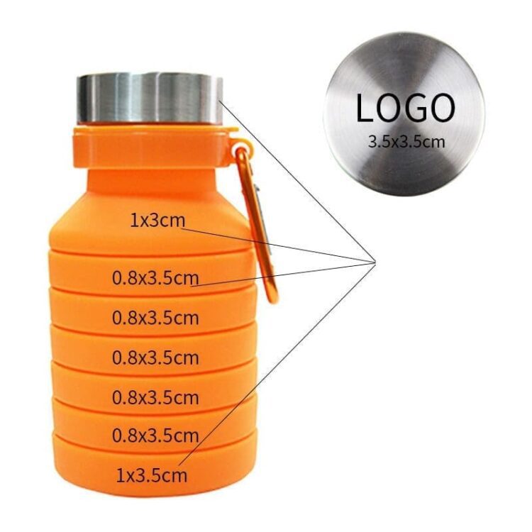 Factory travel portable hiking accordion bottle rainbow collapsible sports water bottle reusable silicone folding water bottle