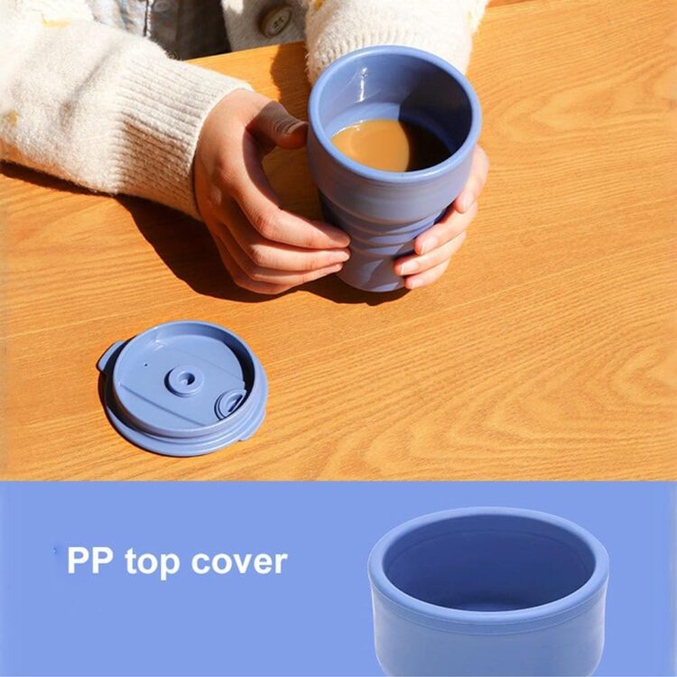 New ideas 375ml colorful portable silicone folding telescopic collapsible coffee cup travel folding silicone water coffee cup