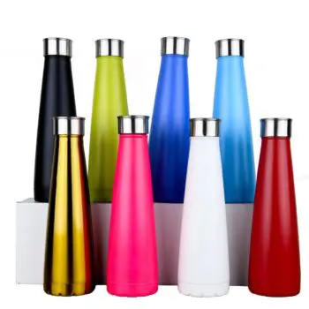 Custom logo 304 stainless steel double wall thermos cup sports water bottle pyramid triangle vacuum cup drink cup