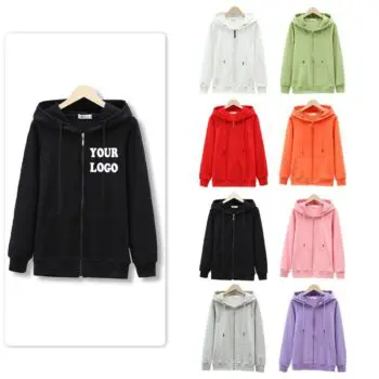 Japanese zip-up hoodie jacket high quality 100% cotton pull-on hoodie screen printed logo