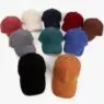 Winter warm unisex corduroy cap solid color women men sport baseball cap