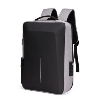 Smart anti-theft water proof men's business laptop anti theft men's backpack leather with usb charging port