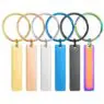 Keychain blank laser engraving stainless steel custom logo creative personality bar rectangle metal keychains promotional gift