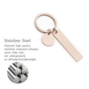 12*50 mm blank tag keychain rectangle engraving key chain stainless steel bar keychains can custom laser logo durable keyring