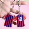 Cheap recycled plastic shirt shaped sublimation soccer jersey keyrings
