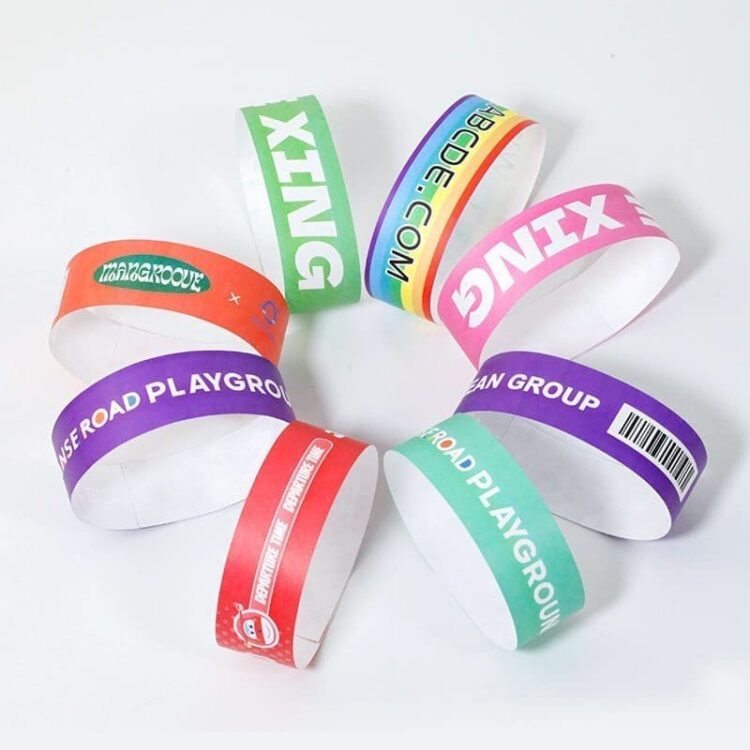 Cheap custom tyvek wristbands party tyvek wristbands waterproof tyvek bracelet with whatsapp ins qr code