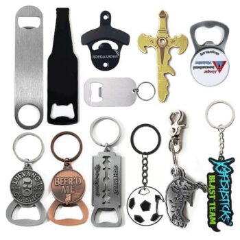 Customized logo cast iron zinc alloy bar blade metal beer soda opener decapsuleur keychain custom bottle opener