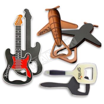 Custom wholesale personalized cheap magnet metal copper airplane plane shape bottle opener