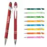Business gifts writing colorful personalized 2 in 1 mobile touch promotion metal custom stylus ballpoint pen with logo printed