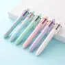 Wholesale novelty cute 6-in-1 colors abs plastic ball point pen with selling custom printed logo for student stationery gift