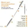 Manufactures luxury metal stainless custom logo ballpoint pen with printed engraved for office stationery