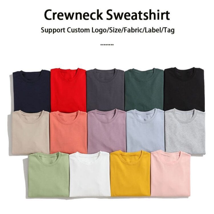 Custom 300gsm cotton terry unisex oversized crewneck sweatshirt men puffer printed sweatshirt hoodie