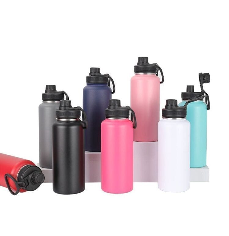 32oz stainless steel wide mouth metal bottles bpa free vacuum insulated hot and cold sports water bottles