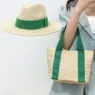 Custom logo women summer travel fedora hat and bag beach hat and bag set