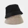 Wholesale solid color fashion fisherman hats for women keep warm bucket hat design vintage adult corduroy winter hats