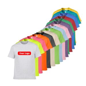 Custom graphic dtg dtf acid wash heavyweight 180gsm 100% cotton men streetwear soild color t shirt