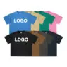 Custom logo dtg screen printed cheap 270gsm 100% cotton heavyweight vintage acid washed men oversized t shirt new style