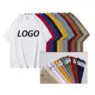 Custom logo 220gsm 280gsm heavyweight 100% cotton embroidered dtg heat transfer printed men oversized t shirt