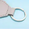 Double-sided pu leather keychain bottle rectangle shape blanks engraved name custom logo printing design keychains for gifts