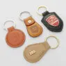 Custom logo buckle key holder metal genuine leather keychain gift key chains