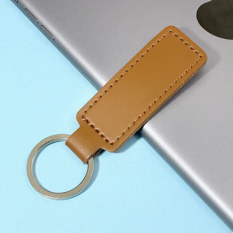 Wholesale fashion cheap genuine luxury custom candy color blank pu leather keychain