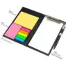 Wholesale pu leather clipboard with sticky notes self-stick note pad hardcover memo pad with pen holder