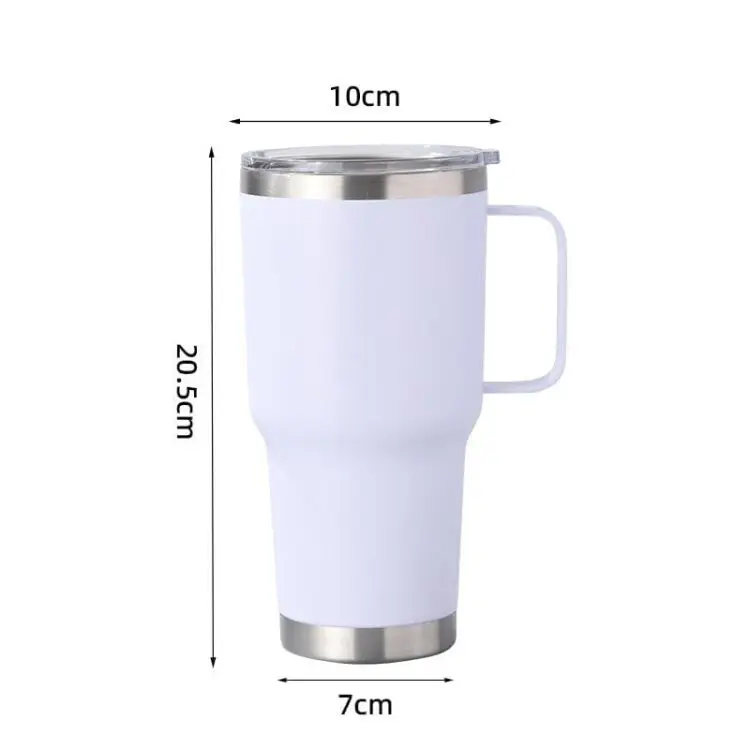 Wholesale 30 oz stainless steel vacuum insulated travel coffee mug tumbler cup with handle