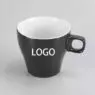 Custom ceramic esrepsso coffee cups brand logo printed promotional small handle red stoneware business gift mug