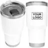 Wholesale tumblers 30oz 20oz stainless steel tumbler vacuum insulated slip lid with custom pack flask with straw black