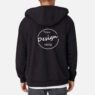 Custom 350gsm fleece heavyweight coat winter warm puff printing hooded sweatshirt men blanks zip up hoodie