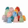 Customized logo promotion cotton drawstring gift bag mini cotton candy gift bag cotton bag with drawstring