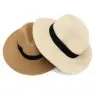 Wholesale custom logo womens mens wide brim panama straw hats fedora summer fishing beach sun hats upf straw hat for women