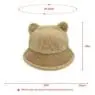 Custom logo cute bear fuzzy winter hats lovely thickness warm furry fur bucket hat