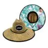 Wholesale summer spring outdoor men's women flower lifeguard sun-proof big brim straw beach hats with custom logo