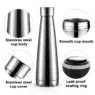 Custom logo 304 stainless steel double wall thermos cup sports water bottle pyramid triangle vacuum cup drink cup